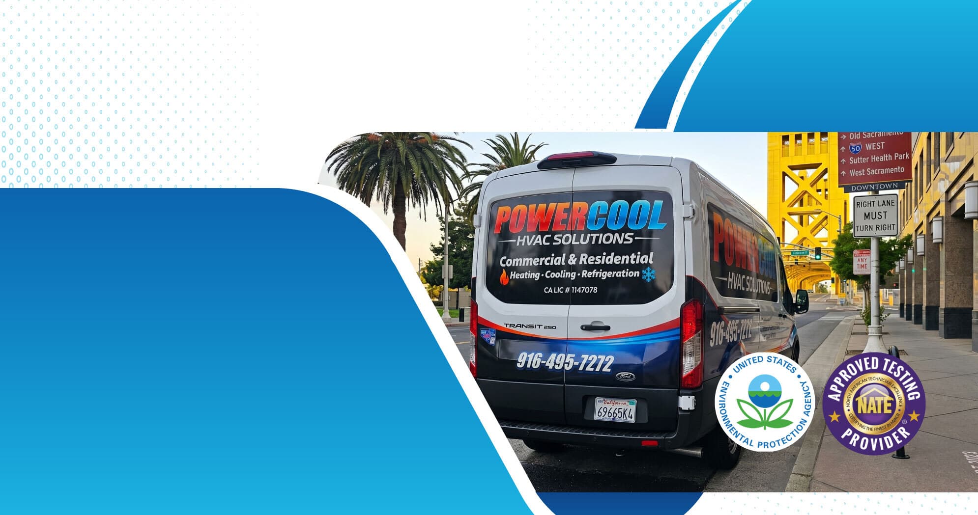 PowerCool HVAC Solutions van in Sacramento