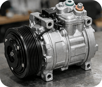 Commercial refrigeration compressor being serviced